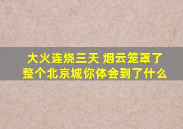 大火连烧三天 烟云笼罩了整个北京城你体会到了什么